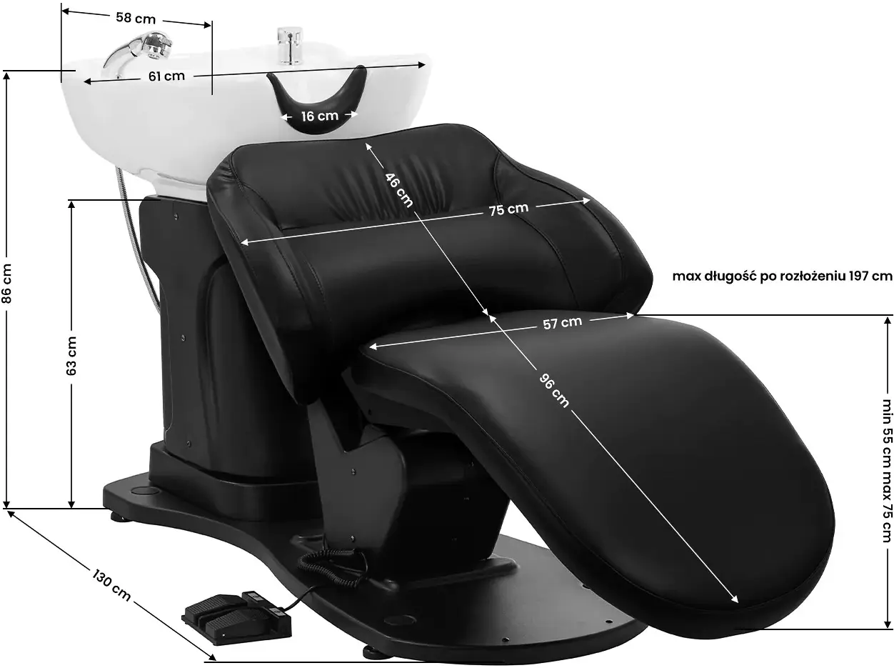 Scafa pentru frizerie Gabbiano Trycho 148168 (Black/White)