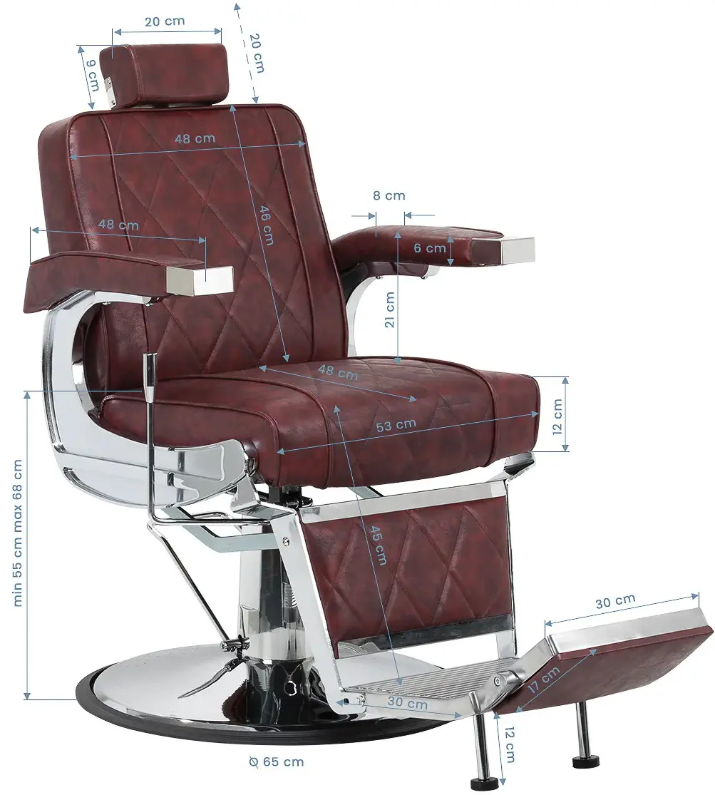 Fotoliu de coafor Hair System BM88066 150111 (Burgundy/Chrome)