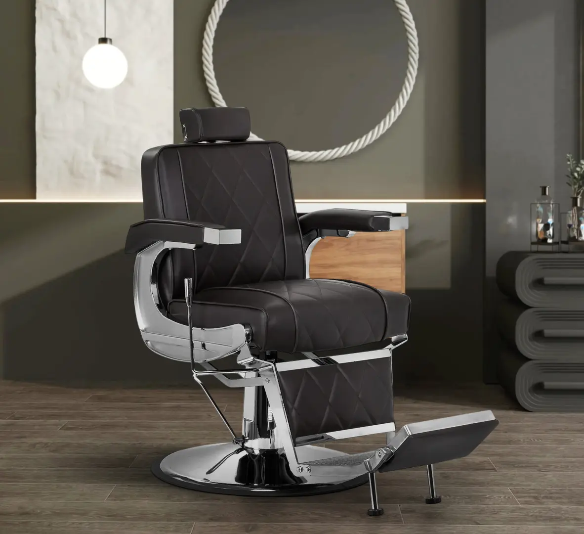 Fotoliu de coafor Hair System BM88066 152035 (Brown/Chrome)