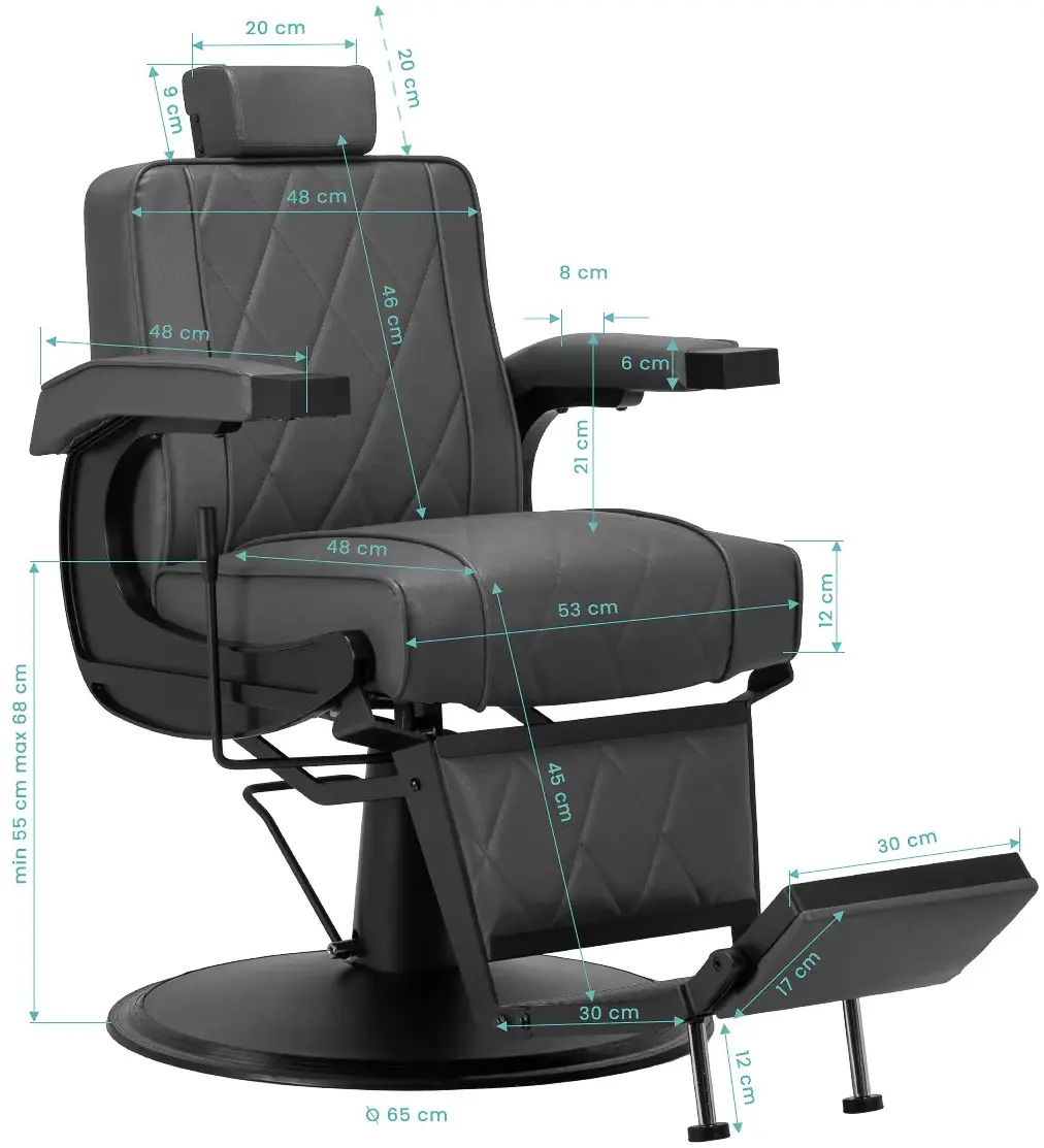 Кресло парикмахерское Hair System BM88066B 154178 (Gray/Black) - 14