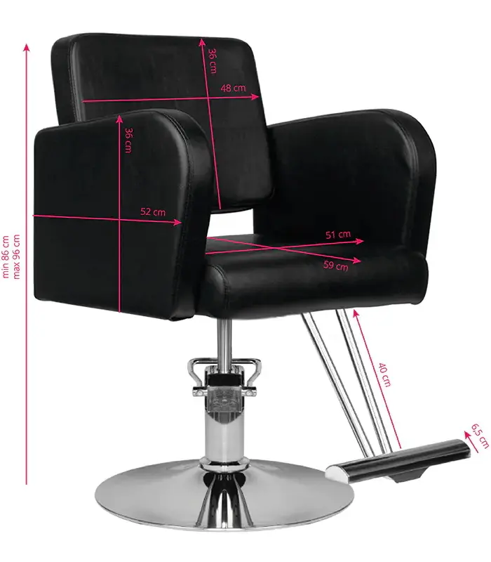 Fotoliu de coafor Hair System HS92 (Black/Silver)