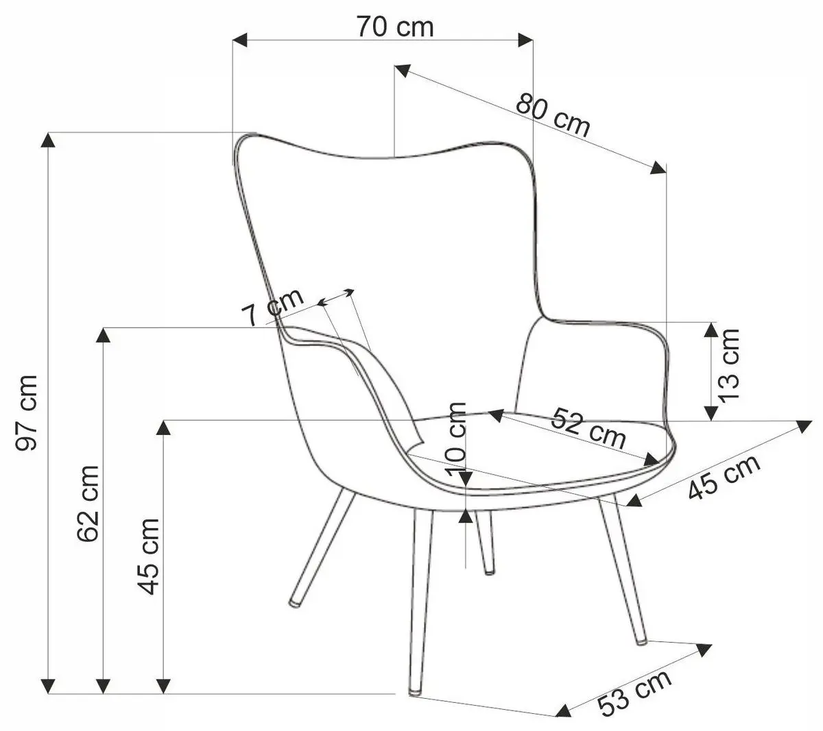 Fotoliu Halmar Amaro (Cream/Natural Oak)