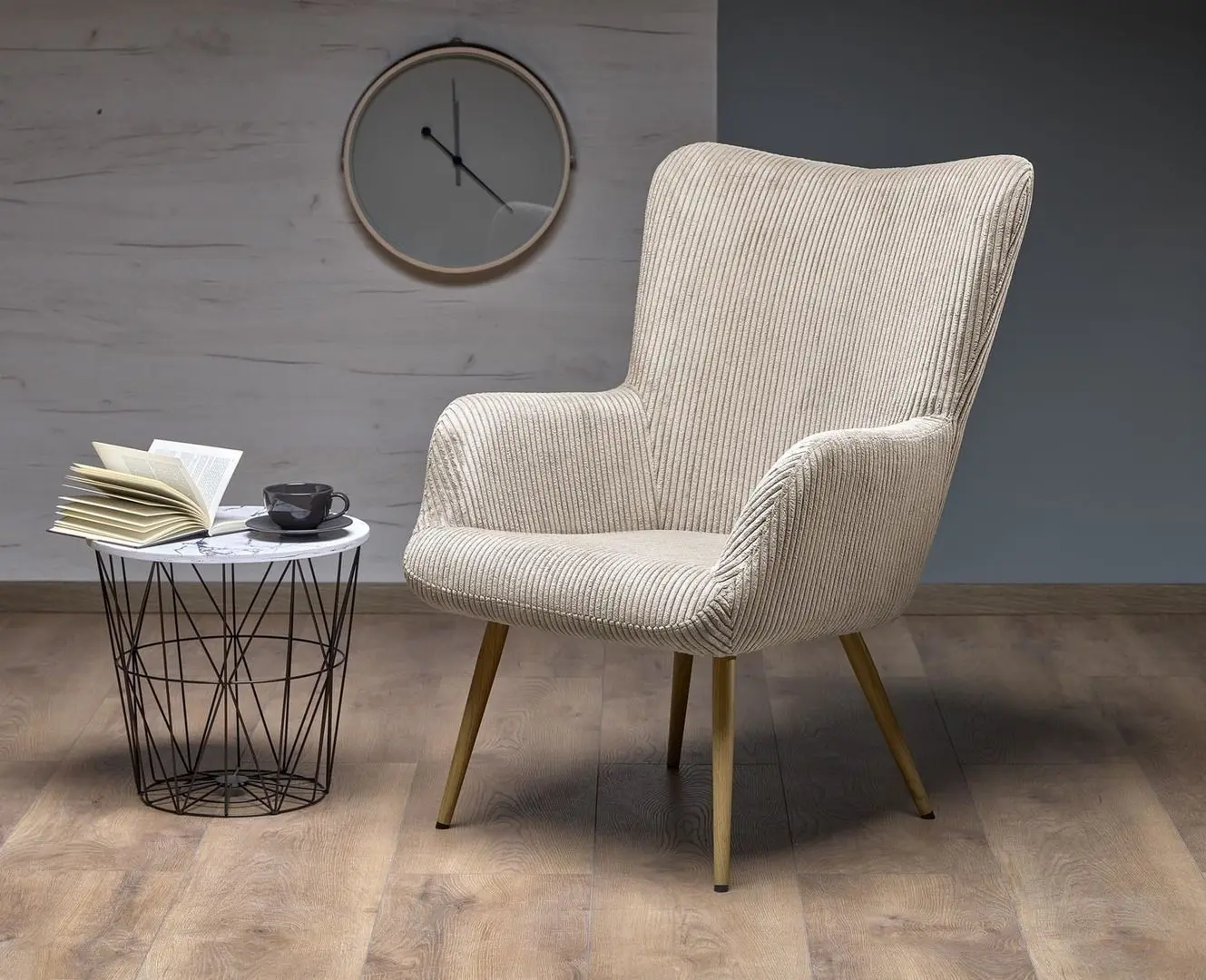 Fotoliu Halmar Amaro (Cream/Natural Oak)