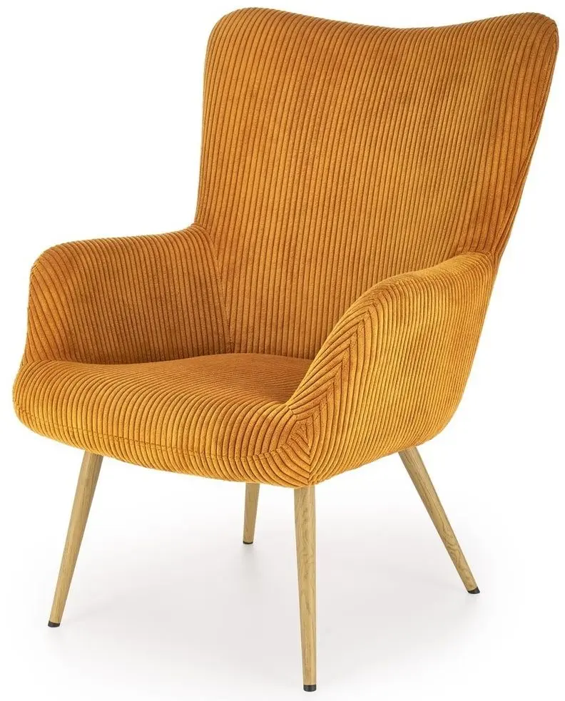 Fotoliu Halmar Amaro (Mustard/Natural Oak)