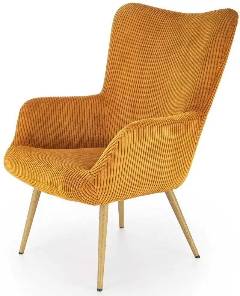 Fotoliu Halmar Amaro (Mustard/Natural Oak)