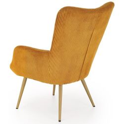 Fotoliu Halmar Amaro (Mustard/Natural Oak) Thumb