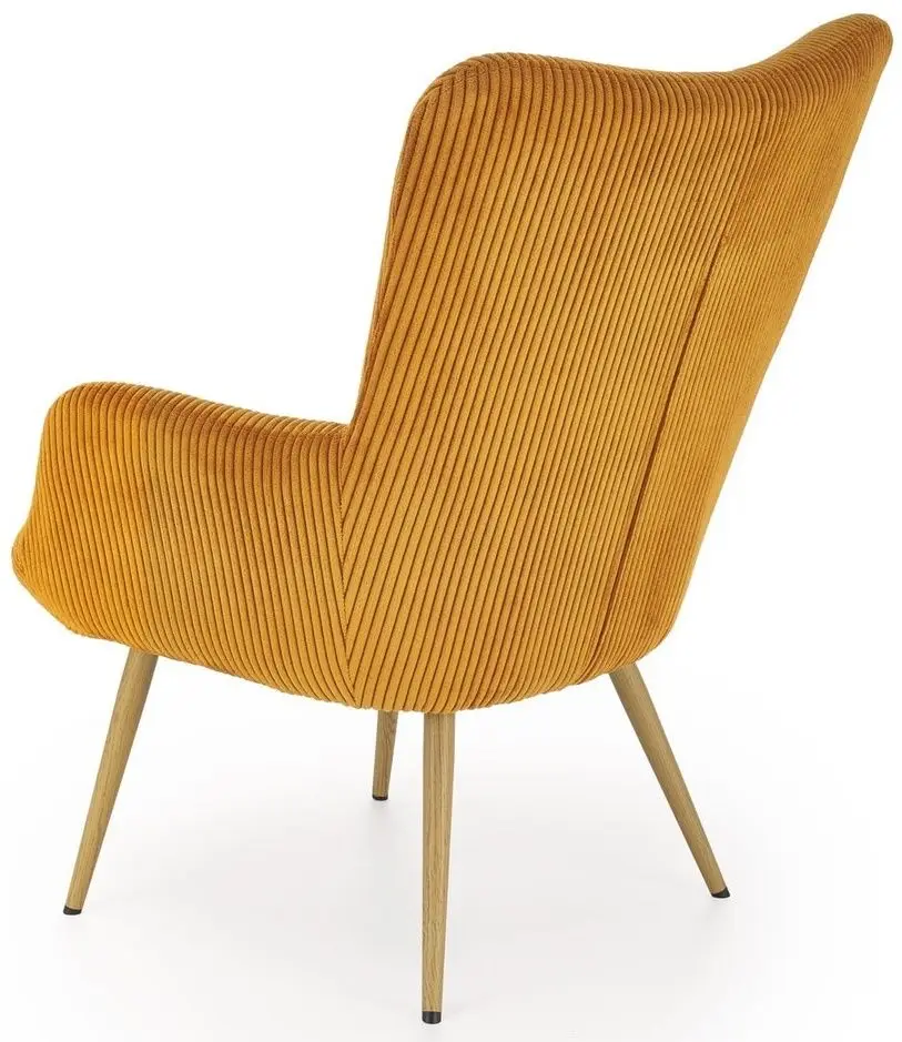 Fotoliu Halmar Amaro (Mustard/Natural Oak)