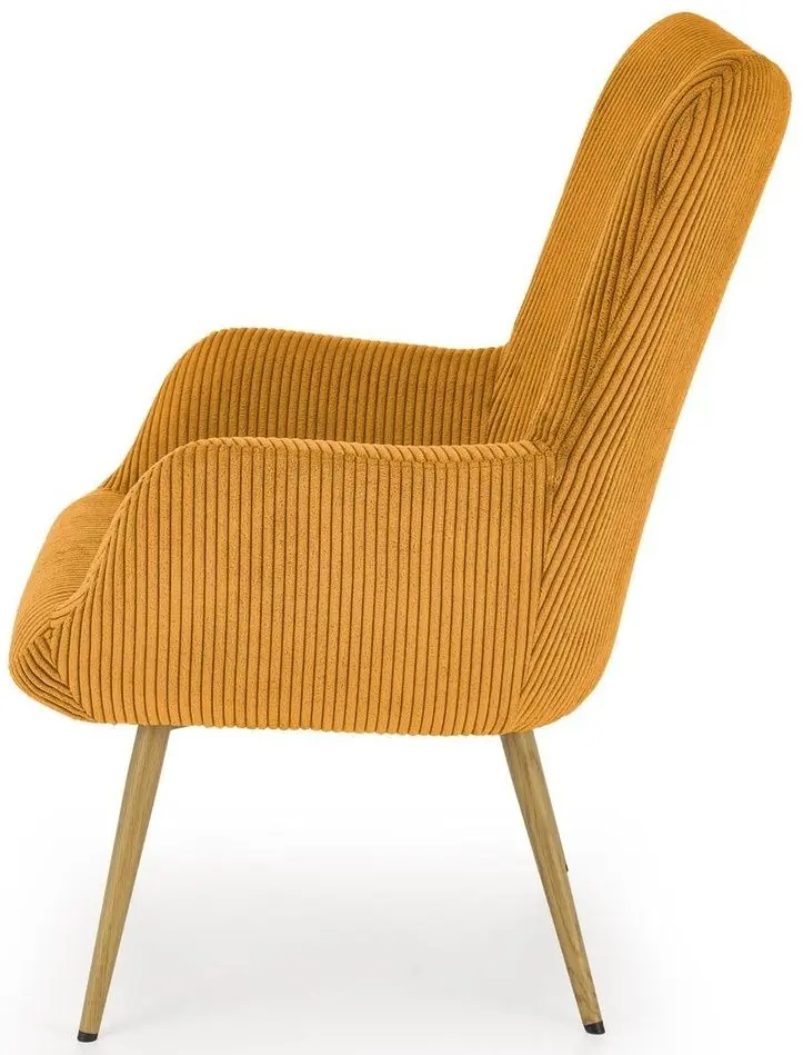 Fotoliu Halmar Amaro (Mustard/Natural Oak)