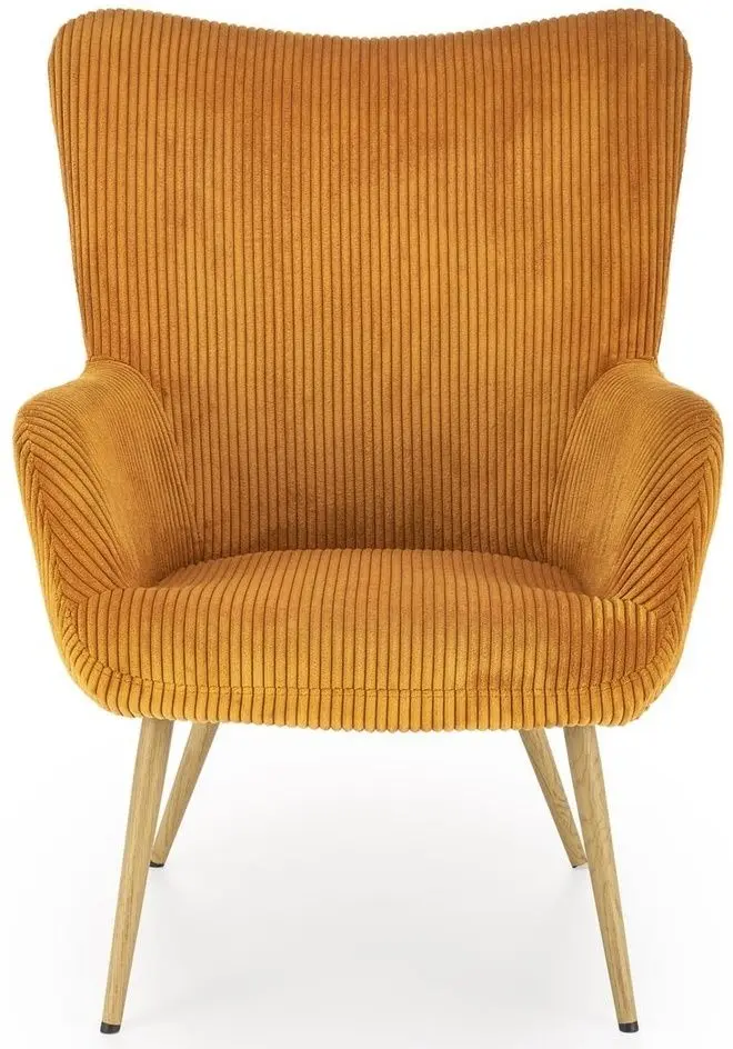 Fotoliu Halmar Amaro (Mustard/Natural Oak)