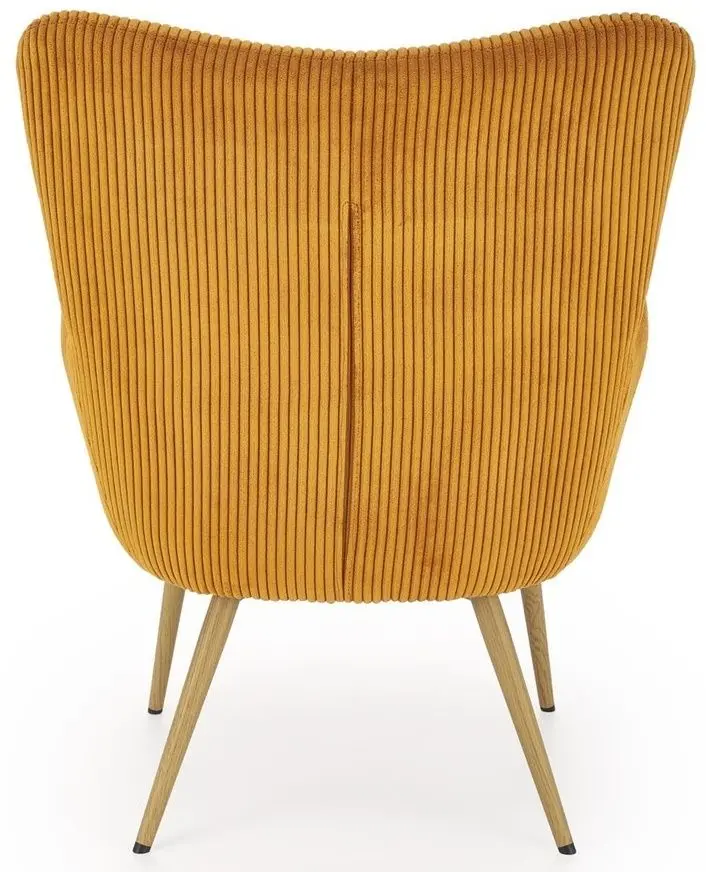 Fotoliu Halmar Amaro (Mustard/Natural Oak)