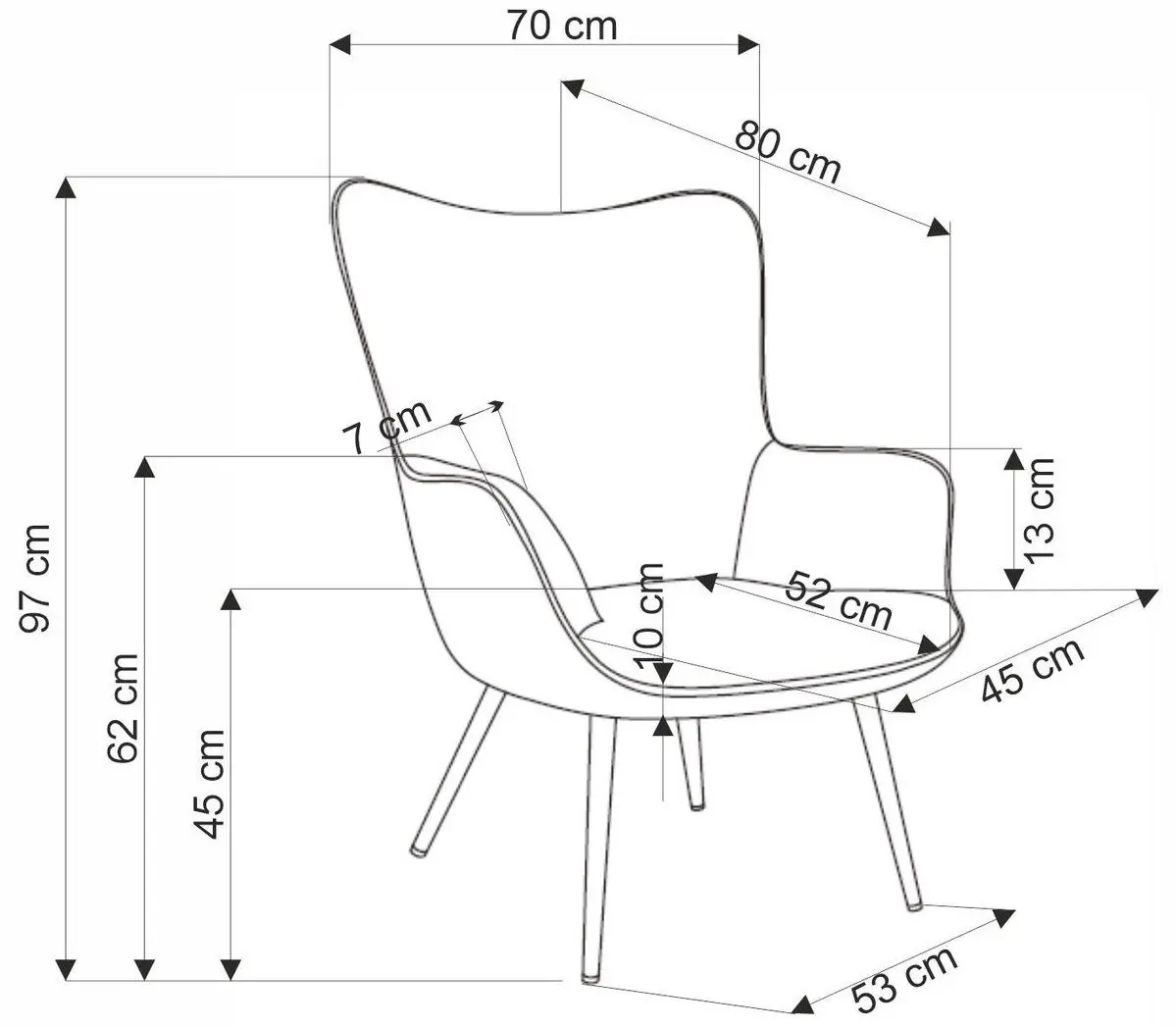 Fotoliu Halmar Amaro (Olive/Natural Oak)