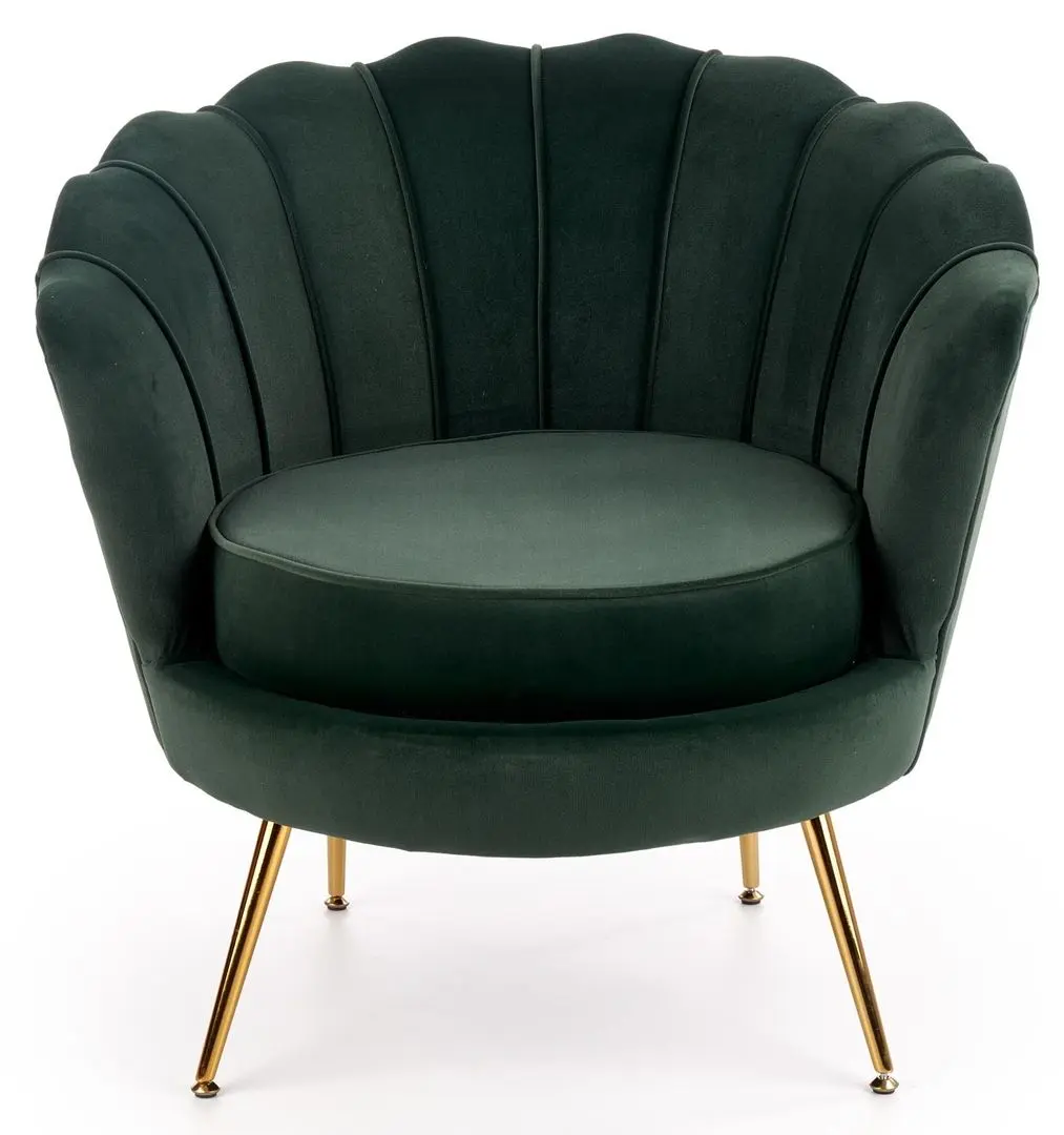 Fotoliu Halmar Amorinito (Dark Green/Gold)