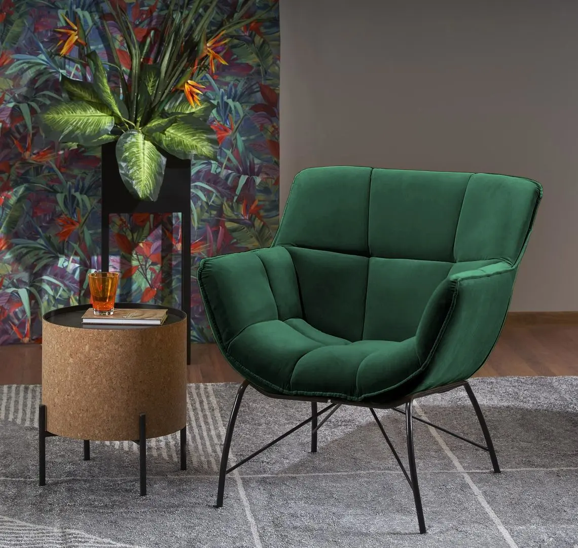 Fotoliu Halmar Belton (Dark Green/Black)