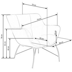 Fotoliu Halmar Belton (Gray/Black) Thumb