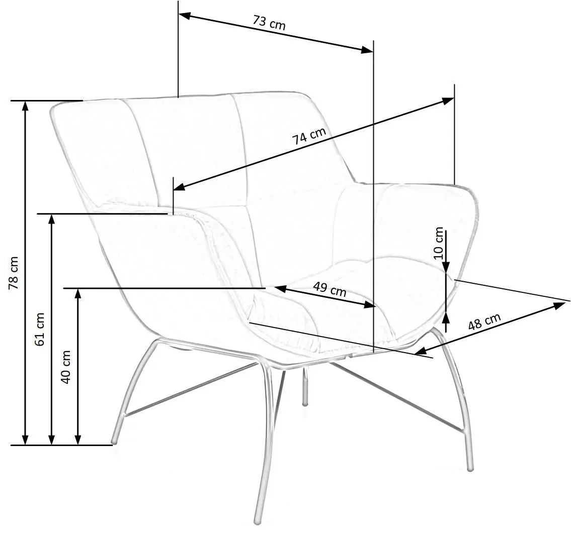 Fotoliu Halmar Belton (Gray/Black)