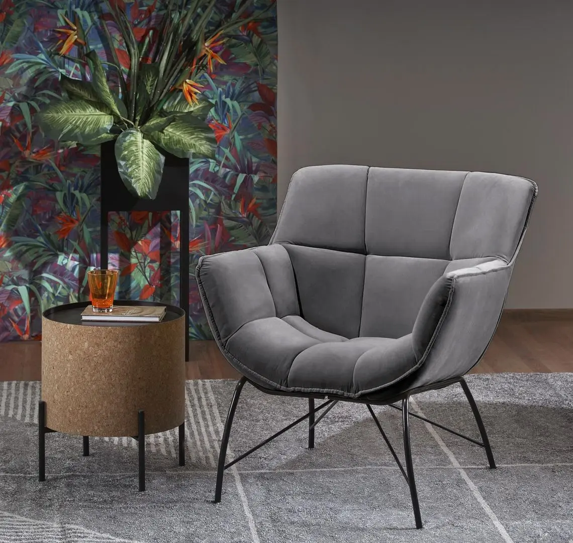 Fotoliu Halmar Belton (Gray/Black)