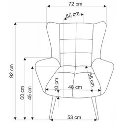 Fotoliu Halmar Byron (Beige/Black) Thumb