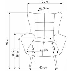 Fotoliu Halmar Byron (Mustard/Black) Thumb