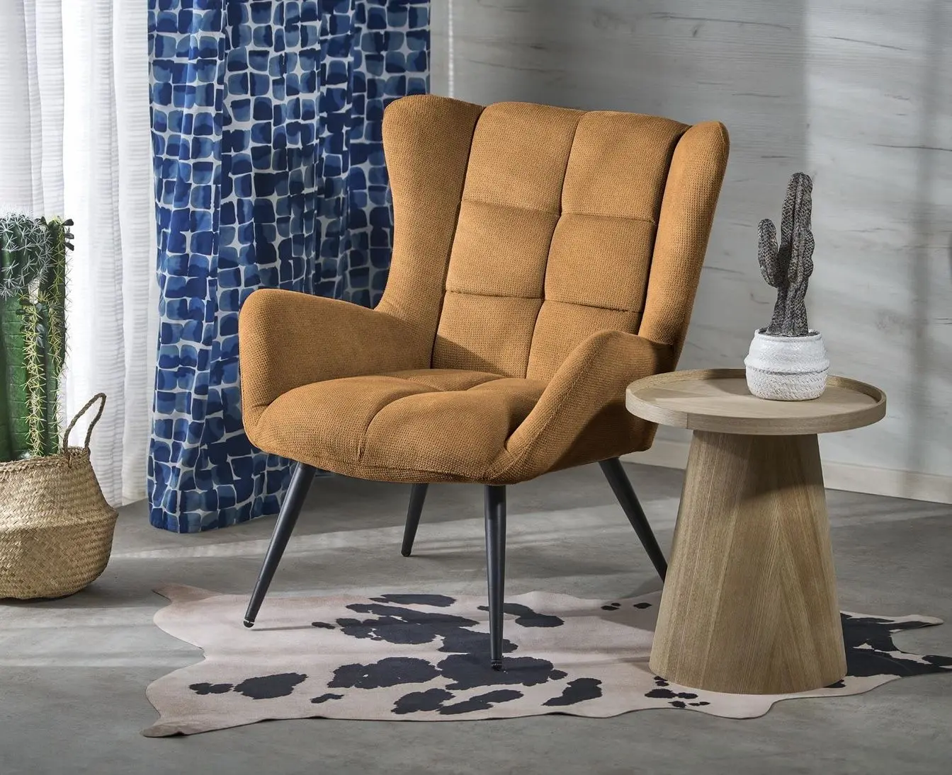 Fotoliu Halmar Byron (Mustard/Black)