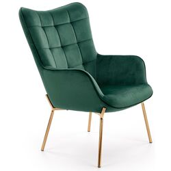 Fotoliu Halmar Castel 2 (Dark Green/Gold)