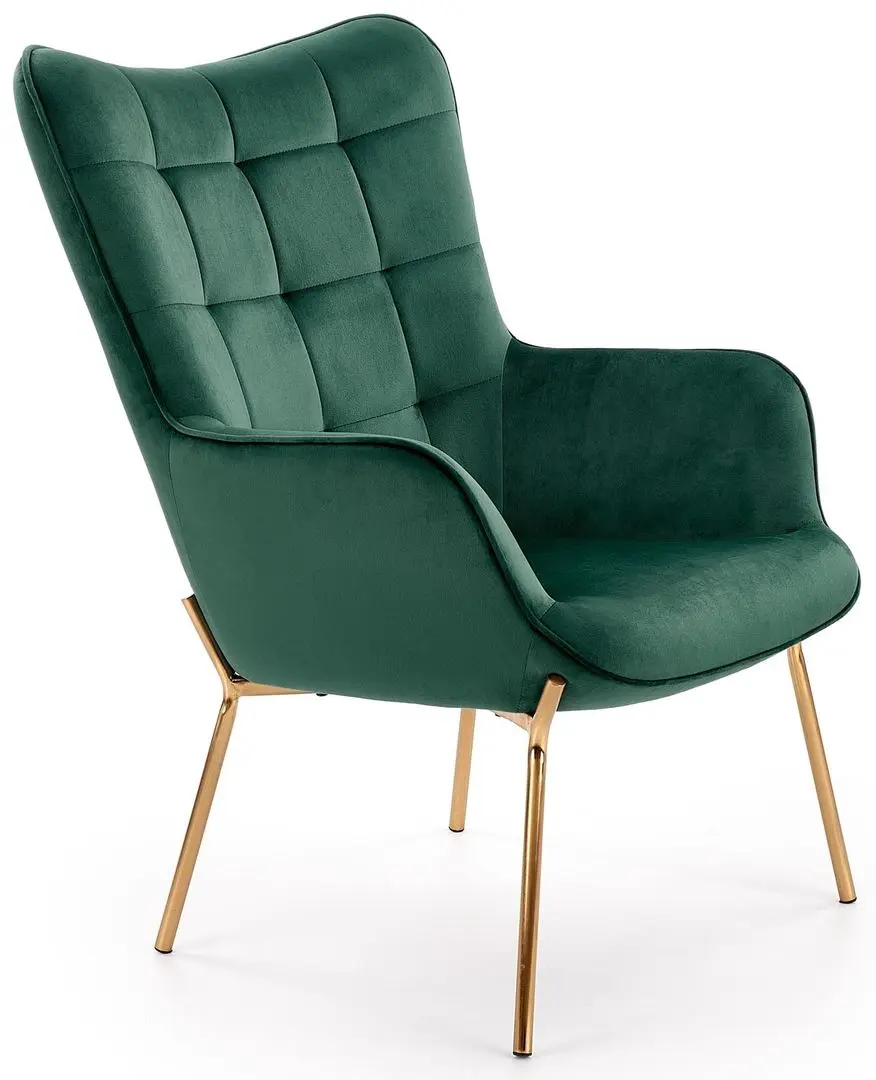 Кресло Halmar Castel 2 (Dark Green/Gold)
