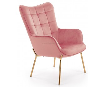 Fotoliu Halmar Castel 2 (Light Pink/Gold)