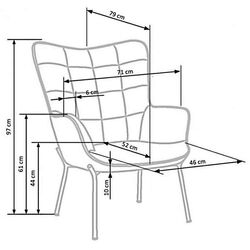 Fotoliu Halmar Castel (Dark Green/Black) Thumb