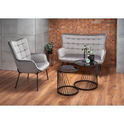 Fotoliu Halmar Castel (Light Gray/Black) Thumb