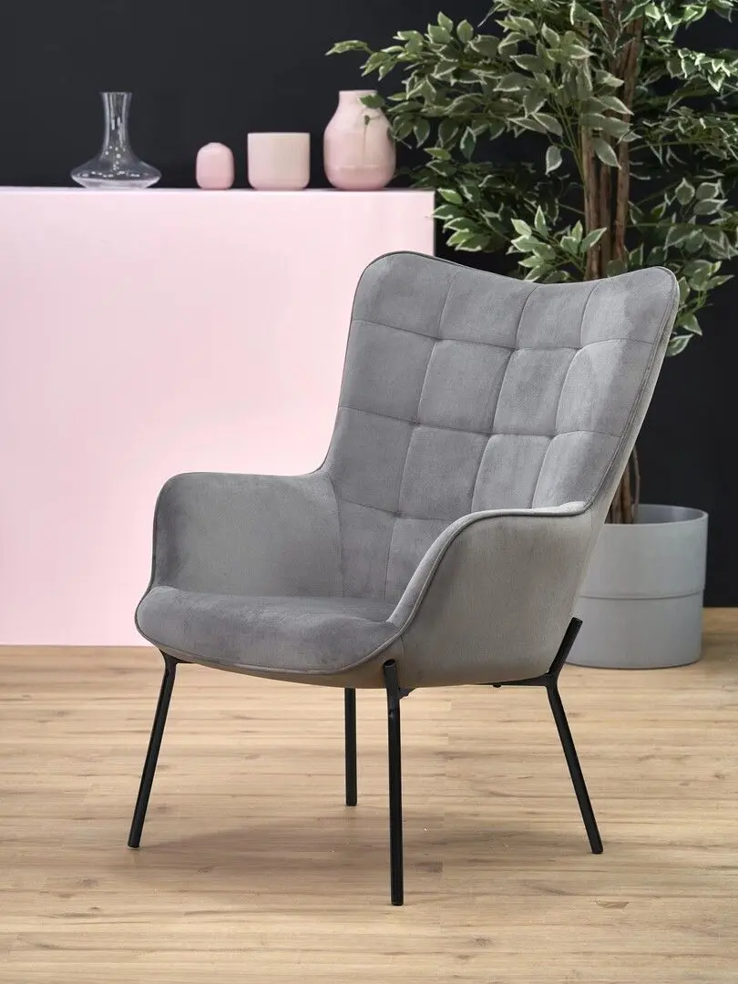 Fotoliu Halmar Castel (Light Gray/Black)