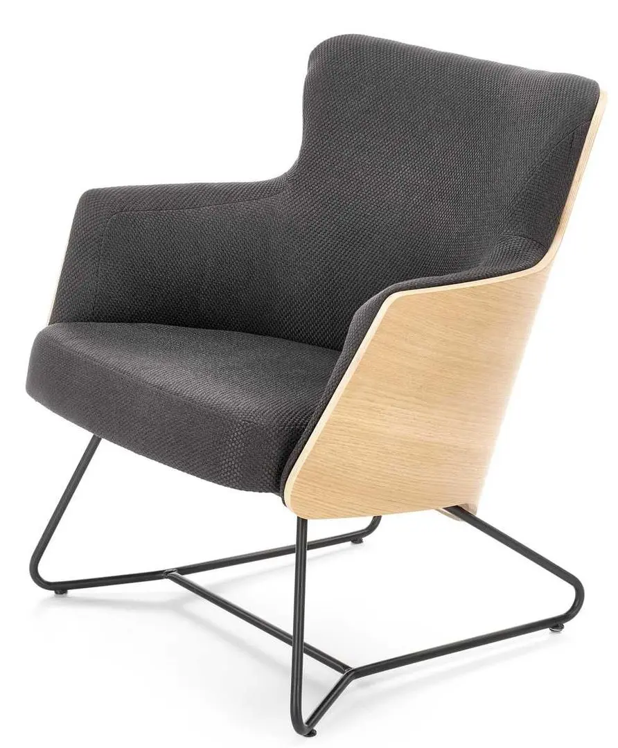 Fotoliu Halmar Chillout (Dark Gray/Natural Oak)