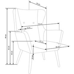 Кресло Halmar Cotto (Blue) Thumb
