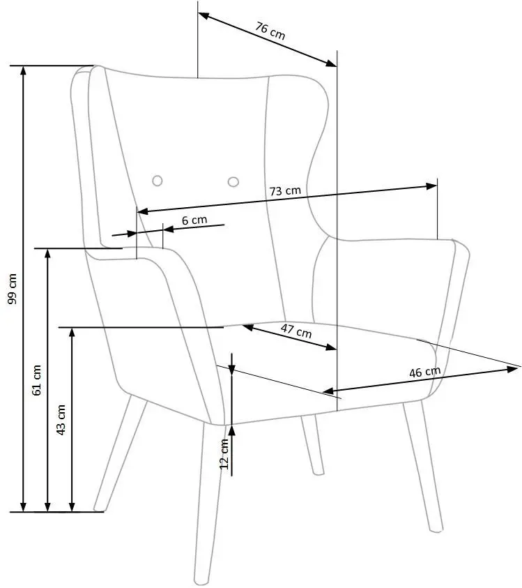Кресло Halmar Cotto (Blue) - 8