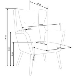 Fotoliu Halmar Cotto (Dark Gray) Thumb