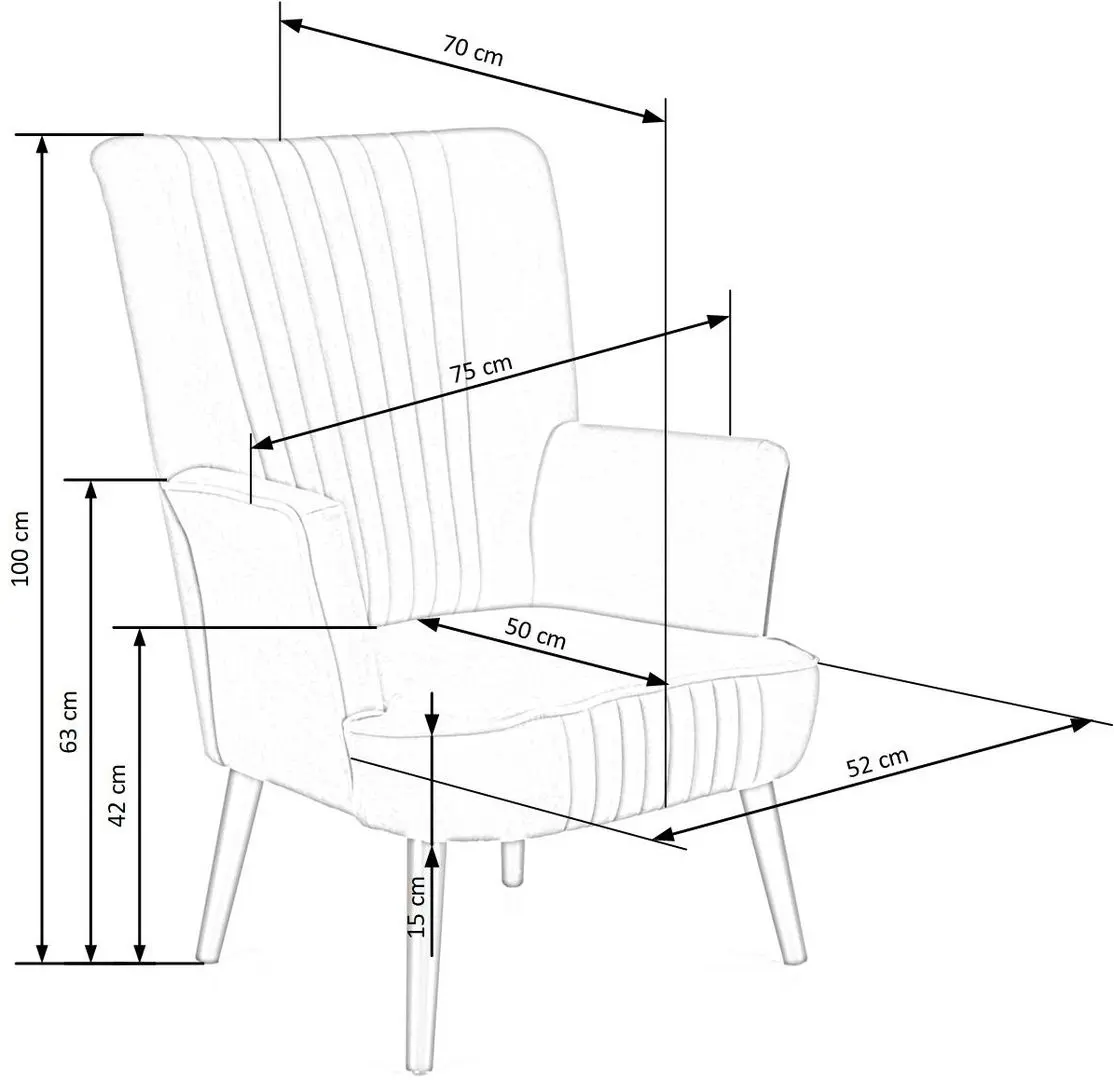 Fotoliu Halmar Delgado (Gray)