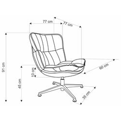Кресло Halmar Fofana (Cream/Black) Thumb