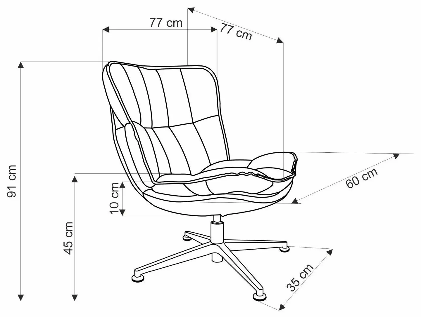 Кресло Halmar Fofana (Cream/Black)