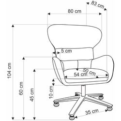 Fotoliu Halmar Franco (Beige/Black) Thumb