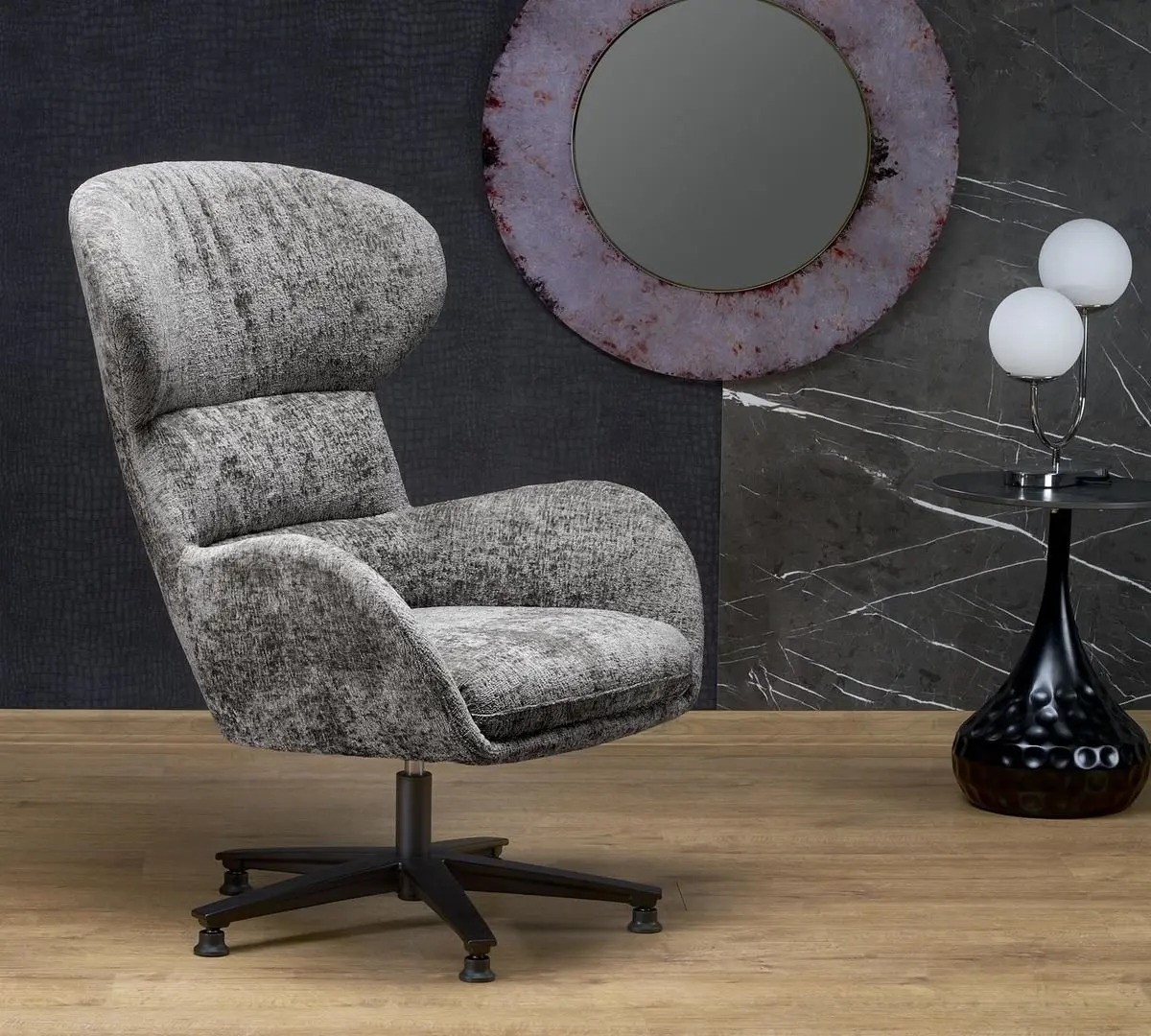 Fotoliu Halmar Franco (Grey/Black)