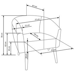 Fotoliu Halmar Grifon 2 (Cream/Natural) Thumb