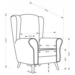 Fotoliu Halmar Hermes (Beige/Natural) Thumb