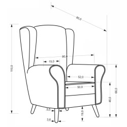 Fotoliu Halmar Hermes (Olive/Natural) Thumb