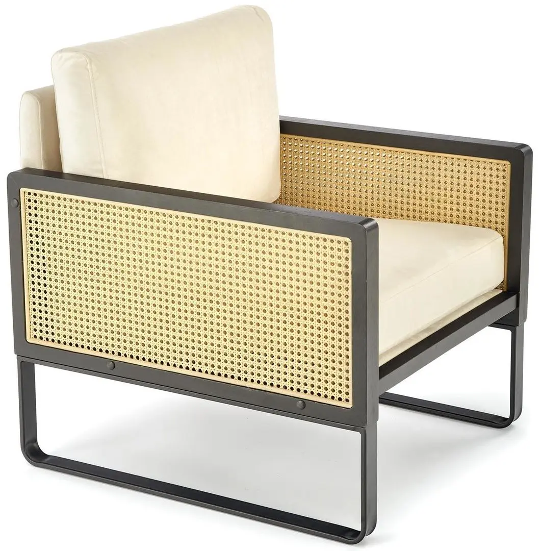 Fotoliu Halmar Ilario (Black/Natural)