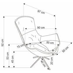 Fotoliu Halmar Lobster (Cinnamon/Black) Thumb
