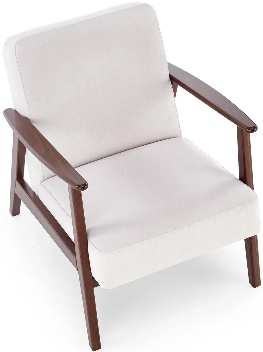 Fotoliu Halmar Milano 1S Castel 04 (Light Beige/Dark Walnut) - 6