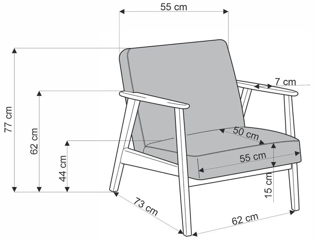 Fotoliu Halmar Milano 1S Castel 15 (Beige/Dark Walnut)