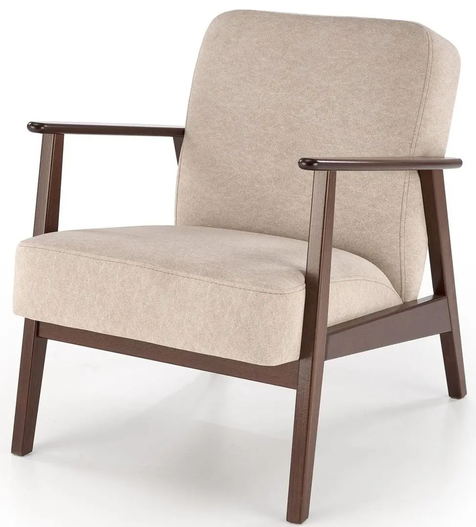 Fotoliu Halmar Milano 1S Castel 15 (Beige/Dark Walnut)