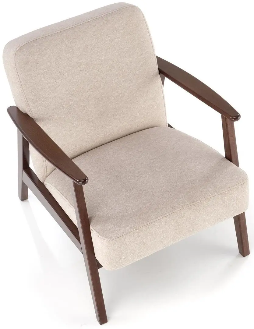 Fotoliu Halmar Milano 1S Castel 15 (Beige/Dark Walnut)