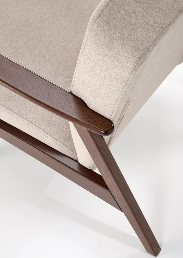 Fotoliu Halmar Milano 1S Castel 15 (Beige/Dark Walnut)