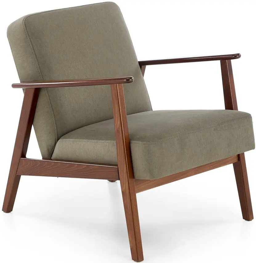Fotoliu Halmar Milano 1S Castel 39 (Olive/Dark Walnut) - 4