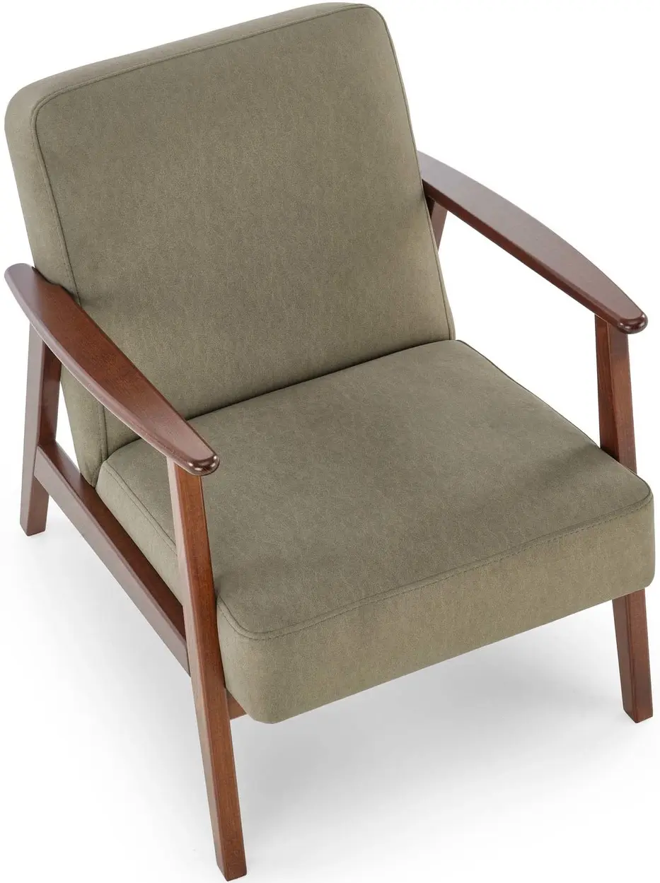 Fotoliu Halmar Milano 1S Castel 39 (Olive/Dark Walnut) - 5